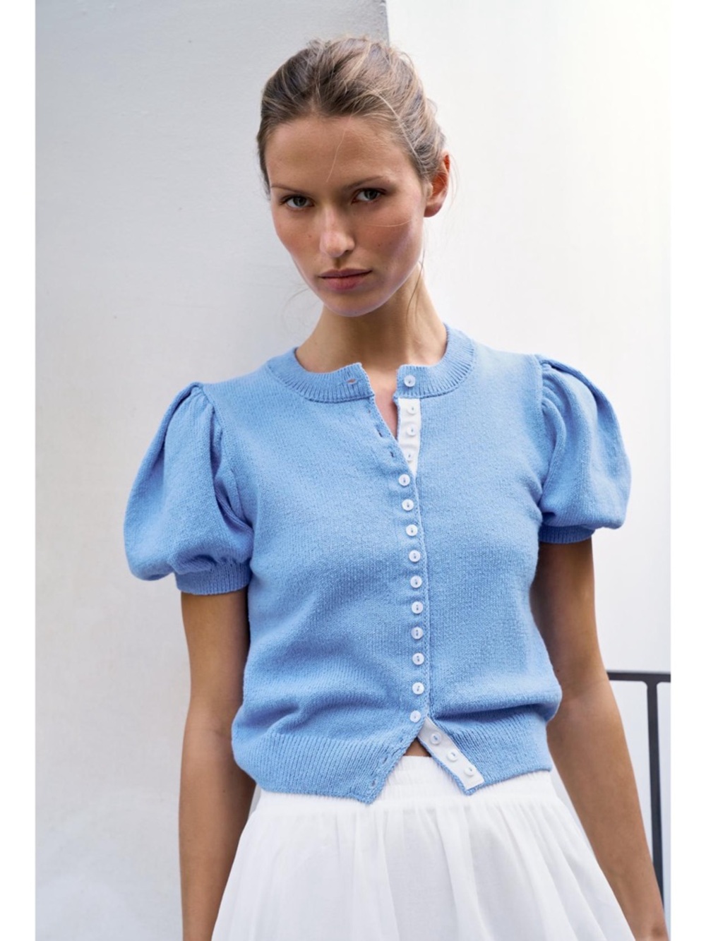 ZARA NWT Short Puff Sleeve Cardigan
